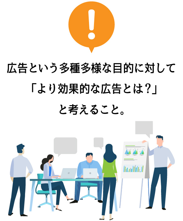 広告という多種多様な目的に対して「より効果的な広告とは?」と考えること。